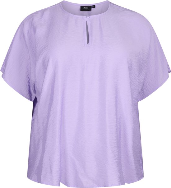 ZIZZI VKAM S/ S BLOUSE Chemisier Femme - Violet - Taille XL (54-56)