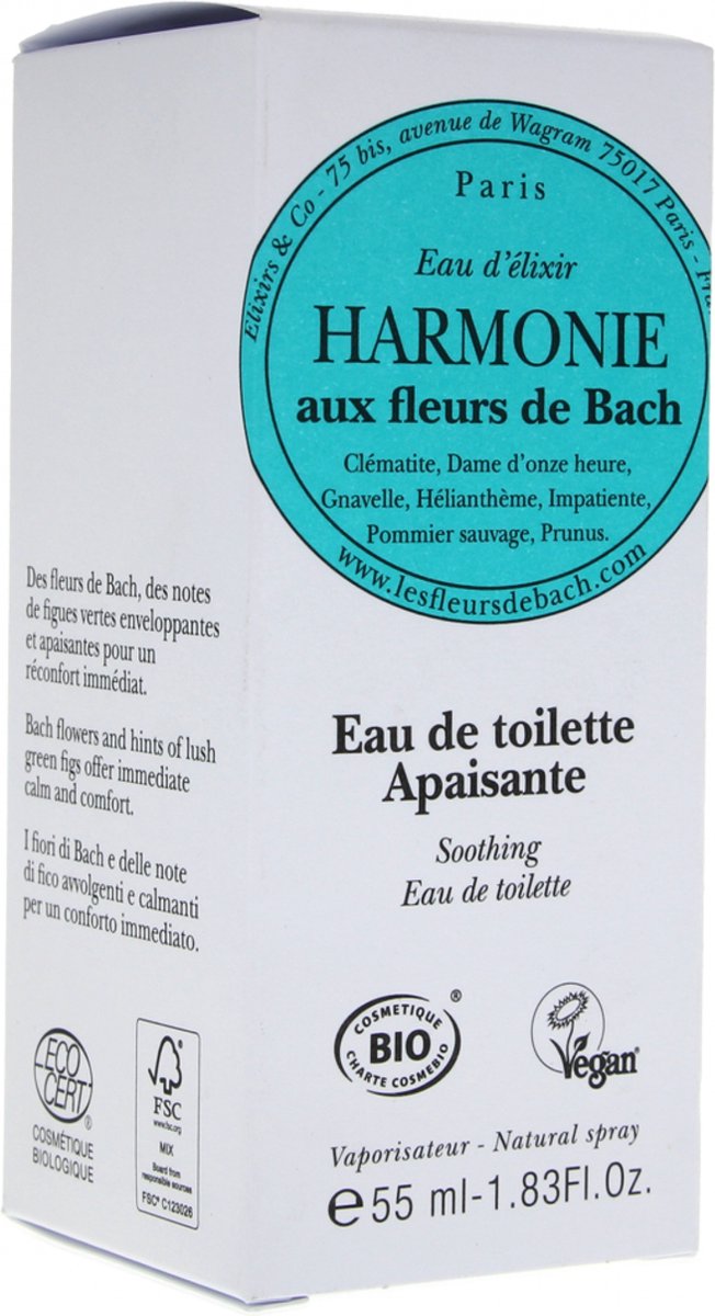 Elixirs & Co Eau D'Élixir Harmonie Aux Fleurs De Bach Kalmerende Eau De Toilette 55 ml
