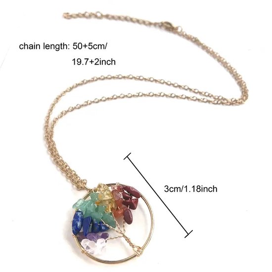 TOAOB 10 stuks Levensboom Hanger 27 mm Ronde Zilverkleurig Legeringen en Natuurlijke Edelstenen Helende Kristallen voor Sieraden Maken