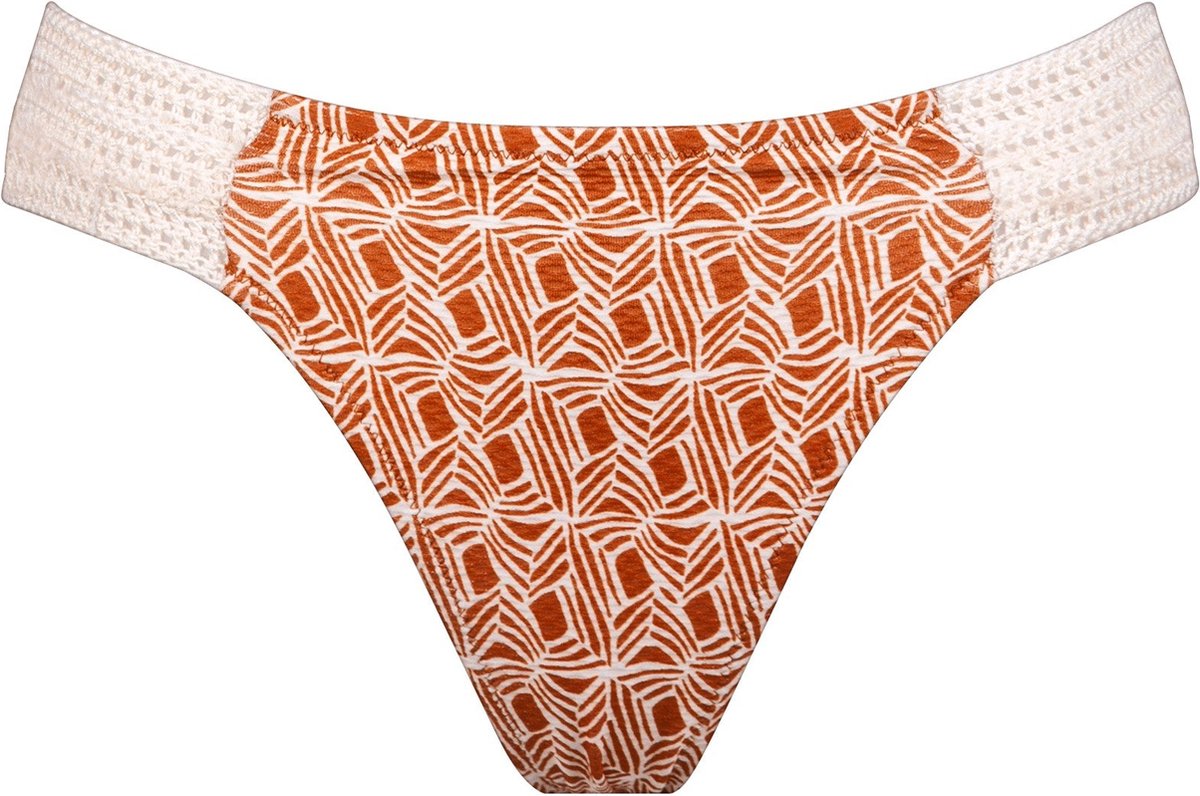 Watercult - Organic Moderns Bikini Slip - maat 40 - Bruin/Wit