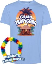 T-shirt Cabana | Toppers in Concert 2024 | Club Tropicana | Hawaii Shirt | Ibiza Kleding | Lichtblauw | maat 5XL