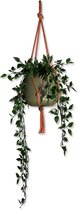 Plantenhanger - Rood/Roestbruin- 60 cm - Katoen - Macramé - Handgemaakt in Nederland - Let op: Excl. Pot - Inclusief Verzendkosten