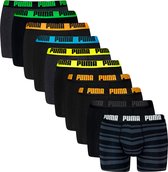 PUMA everyday 10P boxers stripe & solid zwart & grijs - XL