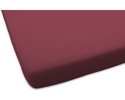 Dutch Dreams Molton Matrasbeschermer Hoeslaken - Aanbieding 1+1 Gratis - 140/150x200cm - Bordeaux Rood - Flanel Stretch - 2 stuks