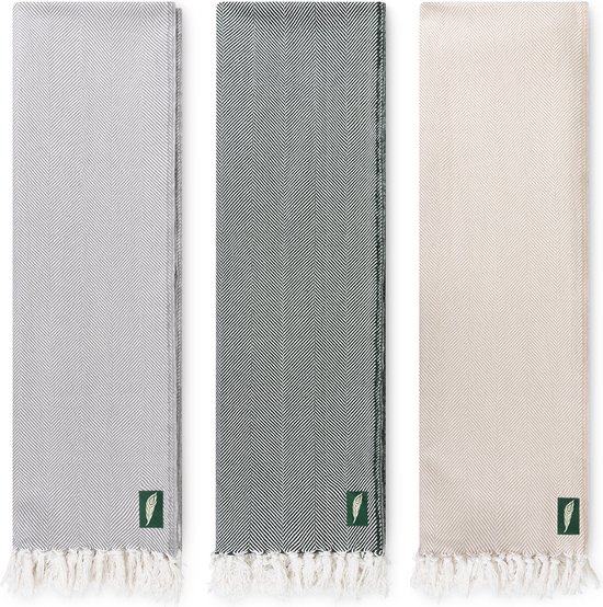 MindBaas - Yoga deken - Meditatie Deken - Wit/Groen - Eco - 120 x 190 cm (breedte x lengte) - Katoen van MindBaas — afbeelding 3