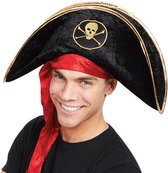 Rubies Carnaval verkleed hoed voor een Piraat - zwart - polyester - heren/dames