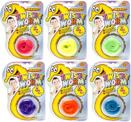 Magic Twisty Worm - Speelgoed - Verschillende kleuren - Traktatie - Uitdeelcadeautjes voor kinderen