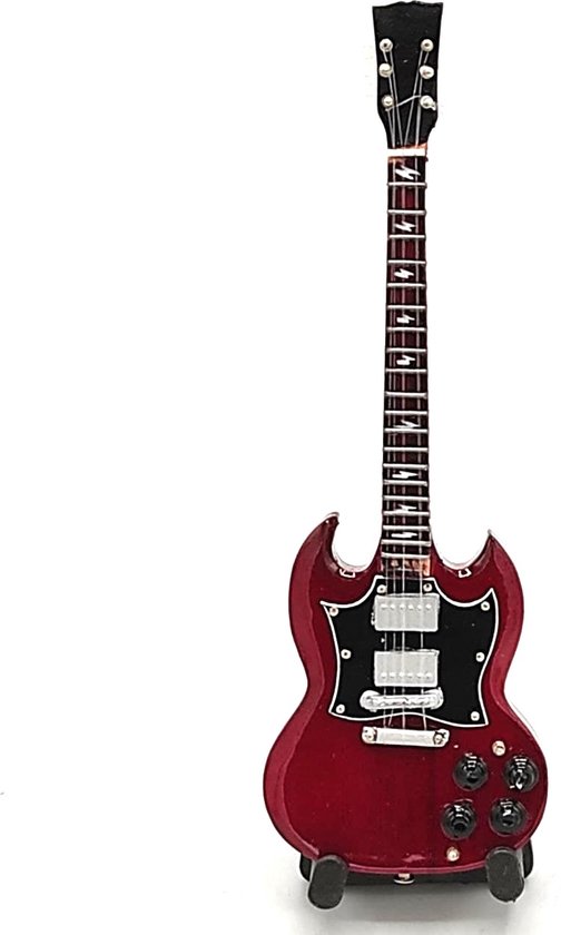 miniatuur gitaar Angus Young ACDC 15cm Miniture- Guitar-Mini -Guitar- Collectables-decoratie -gitaar-Gift--Kado- miniatuur- instrument-Cadeau-verjaardag