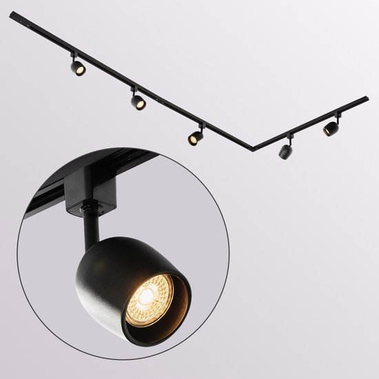Moderne Spot Zwart Met Gunmetal Voor Railsysteem 1-fase GU10 50mm Iconic Kohua