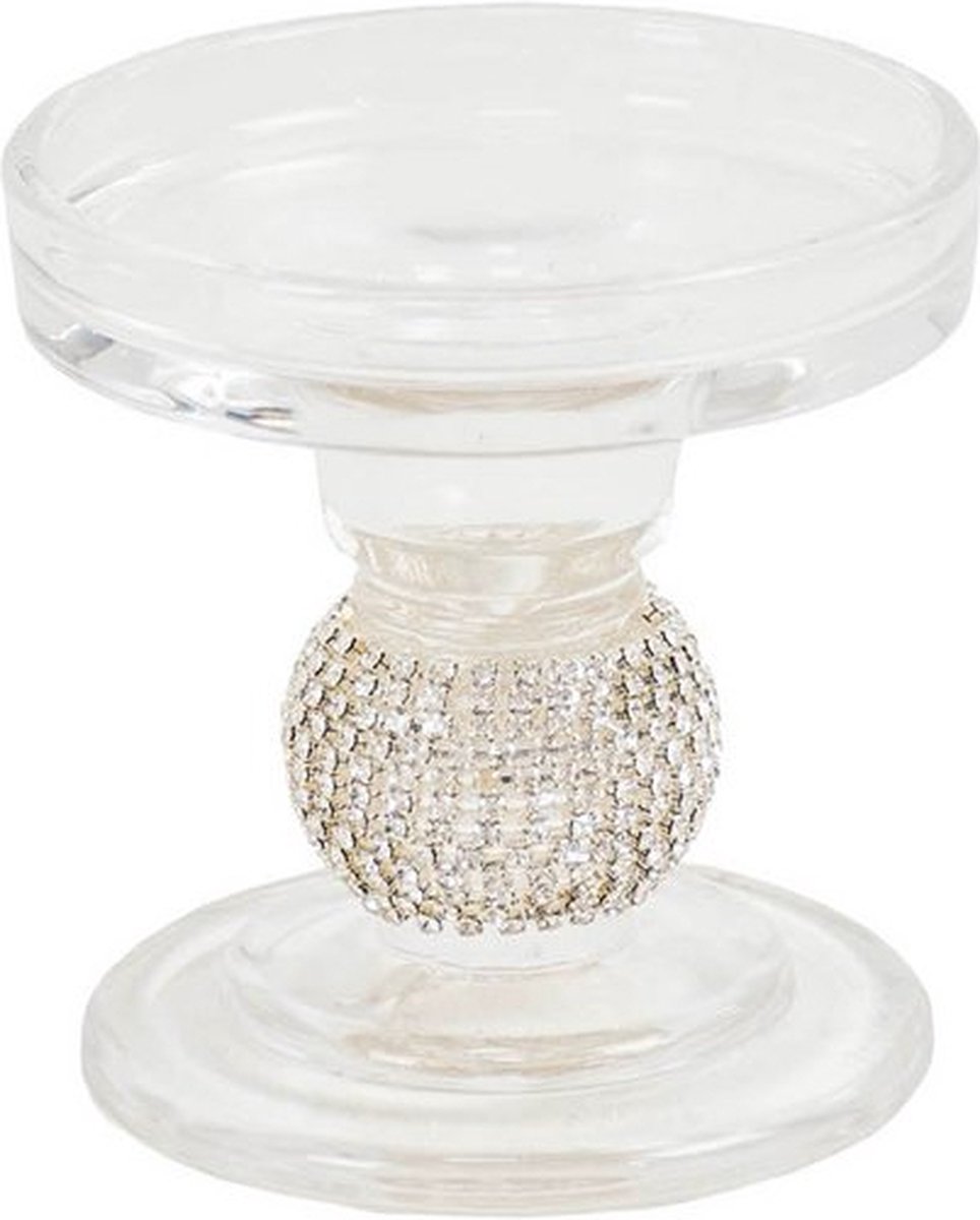 Housevitamin - Kaarsenhouder 'Mea' (Zilver, 8.5cm)