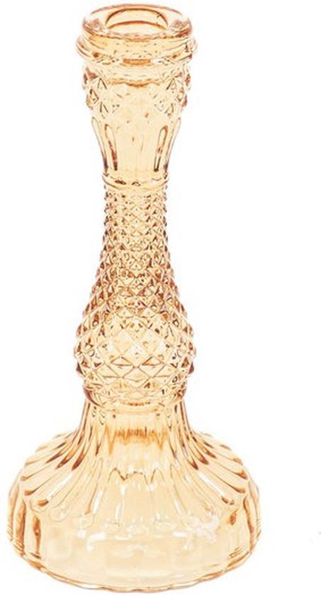 Housevitamin Kandelaar - Dinerkaars 21x10 Cm Amberkleurig Glas