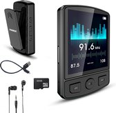 DynaBright MP3 Speler met Bluetooth 5.2 - Incl. Oordopjes en 32GB SD Kaart - met Clip - Voice Recorder - met FM radio