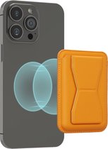 kwmobile magnetische pasjeshouder geschikt voor Apple iPhone 15 / 14 / 13 / 12 Series - 3-in-1 kunstleren houder compatibel met MagSafe in geel