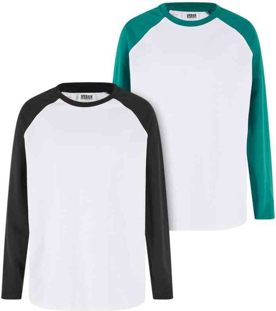 Urban Classics - Organic Oversized Raglan 2-pack Kinder Longsleeve shirt - Kids 110/116 - Multicolours