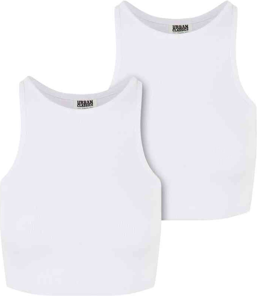 Urban Classics Organic Rib Crop top XS Wit