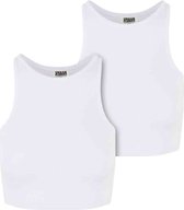 Urban Classics - Organic Rib Crop top - S - Wit/Wit