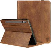 Rosso Element Book Case Cover pour Lenovo Tab P12 | Une protection complète | Ruban élastique | Fonction veille / réveil | Avec porte-stylo | Support réglable | Marron