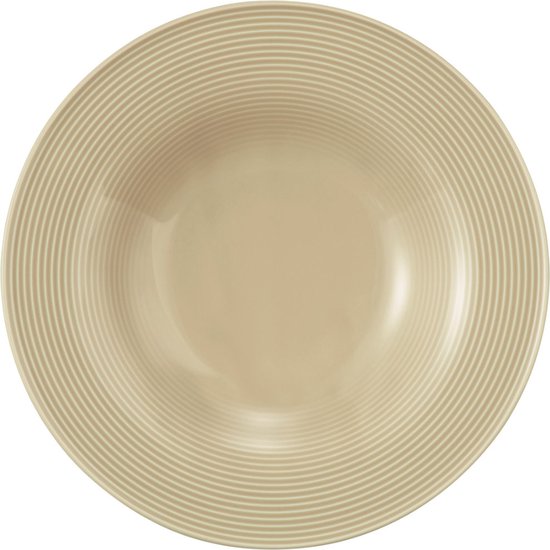 Seltmann WEIDEN Piatto fondo – Diametro 22,5 cm – Altezza 4,1 cm – Beat – Forma: rotondo con sollievo – Stile moderno – Beige sabbia – Color Glaze