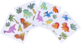 12 VELLEN Dinosaurus Glitter Stickers - Dino Stickers - Uitdeelcadeaus - Traktatie voor Kinderen - Stickers voor Kinderen