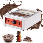 Chocolade Smeltkroes Commerciële Elektrische Chocoladesmelter 1500W Smeltkroes Roestvrij Staal 2 x 3.3L Container Chocolade Smeltmachine Smeltkroes Pot