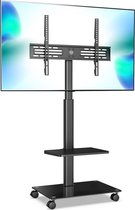 TV Standaard Verrijdbaar voor 32-85 inch LCD LED plasma TV, TV Standaard Wieltjes tot 60kg, TV trolley op Wielen Max VESA 600x400mm