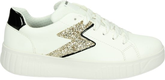 Geox J45DVA - MeisjesLage schoenenKindersneakers - Kleur: Wit/beige - Maat: 37