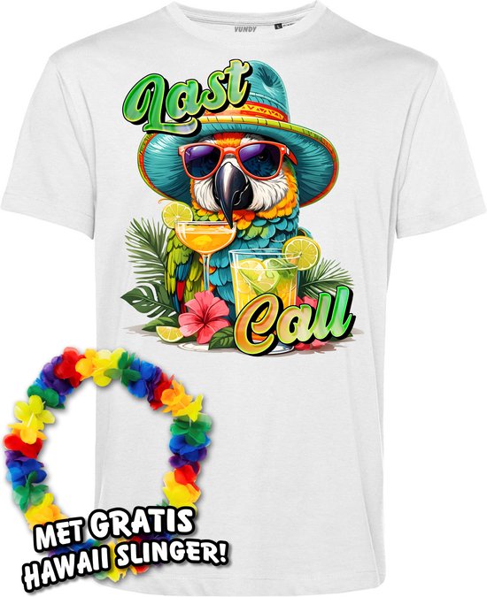T-shirt Last Call to Relax | Toppers in Concert 2024 | Club Tropicana | Hawaii Shirt | Ibiza Kleding | Wit | maat S