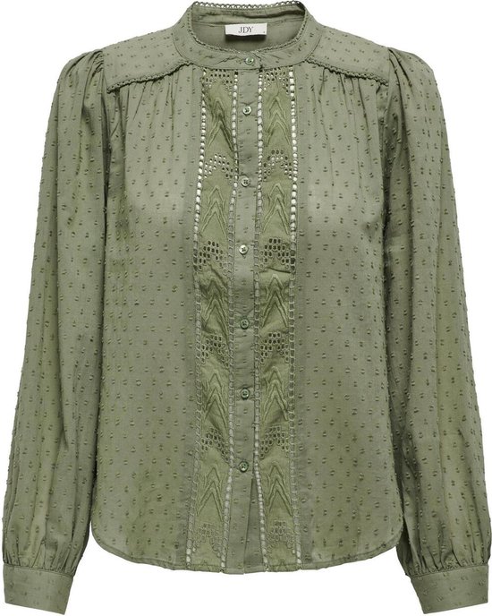 Jacqueline de Yong Blouse Jdymaggie L/s Lace Shirt Wvn 15317284 Deep Lichen Green Dames Maat - L