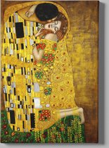 Canvas Schilderij - Gustav Klimt Kiss - Kunst - Wall Art - 60x40x2 cm
