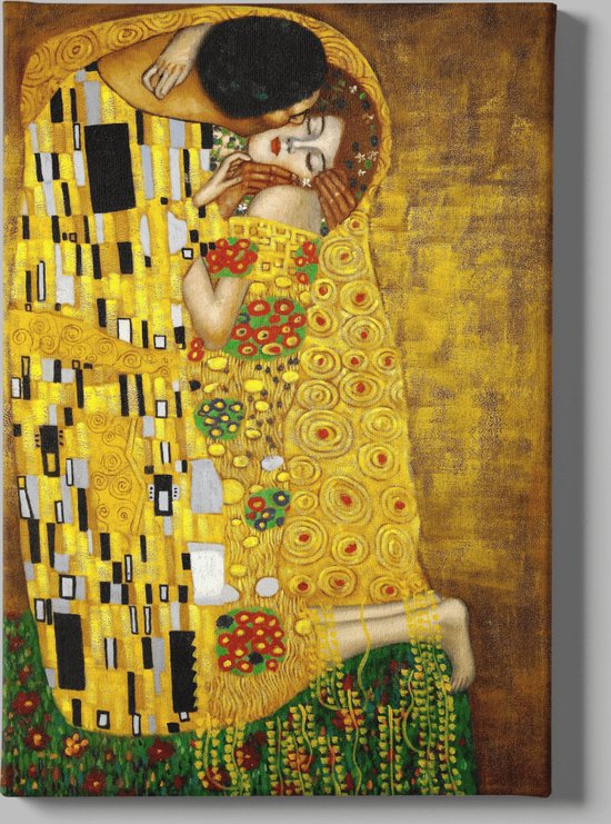 Canvas Schilderij - Gustav Klimt Kiss - Kunst - Wall Art