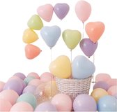 Ainy Hartjes Ballonnen pastel 100 stuks 20 cm - ideaal voor feest decoratie zoals valentijn versiering (excl. slinger ), anniversary en moederdag - party feestartikelen - liefde - jubileum cadeau