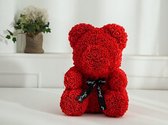 ILFA shopping - Rode Rozen Beer 25 cm - in Luxe verpakking - Rose Bear - Teddy Beer - Rood - Romantisch Cadeau - Valentijn - Cadeau voor haar