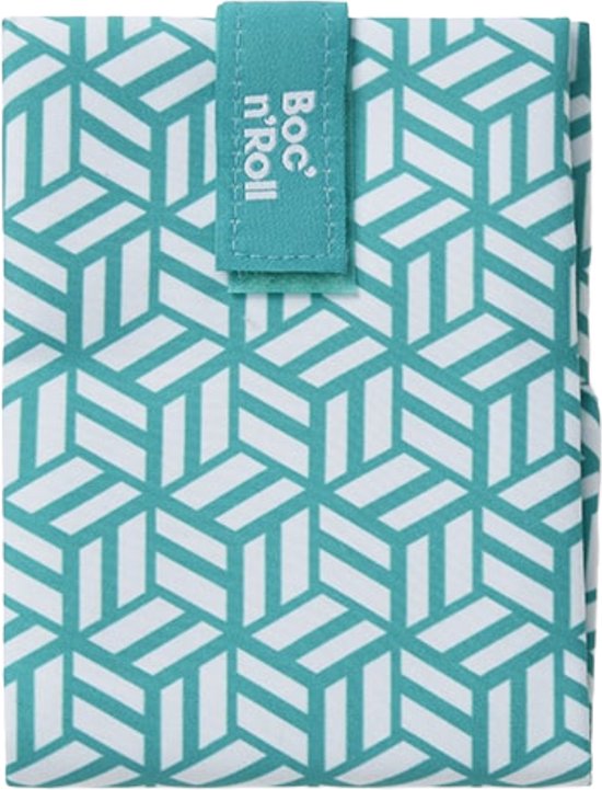 Roll'Eat Boc'n'Roll Foodwrap - Herbruikbaar Boterhamzakje - Tiles Green
