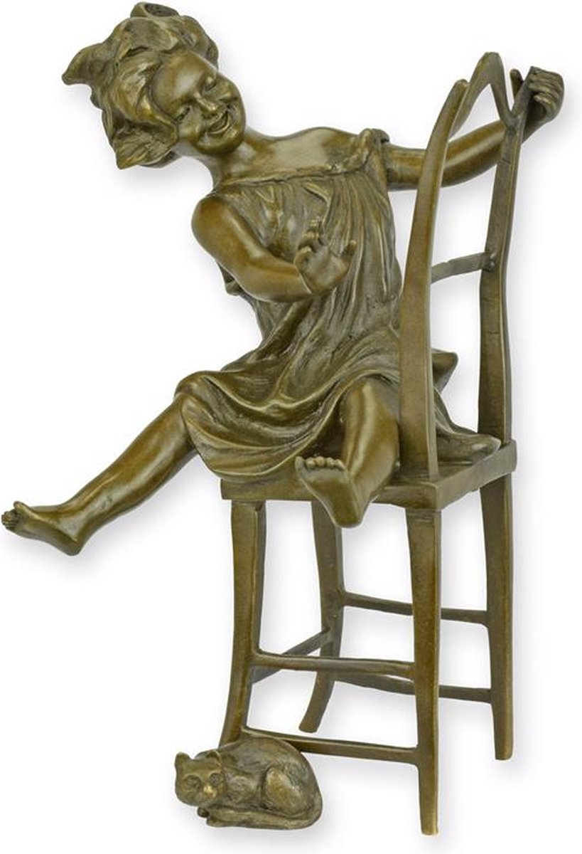 EEN BRONZEN SCULPTUUR GENAAMD HAPPY CAT