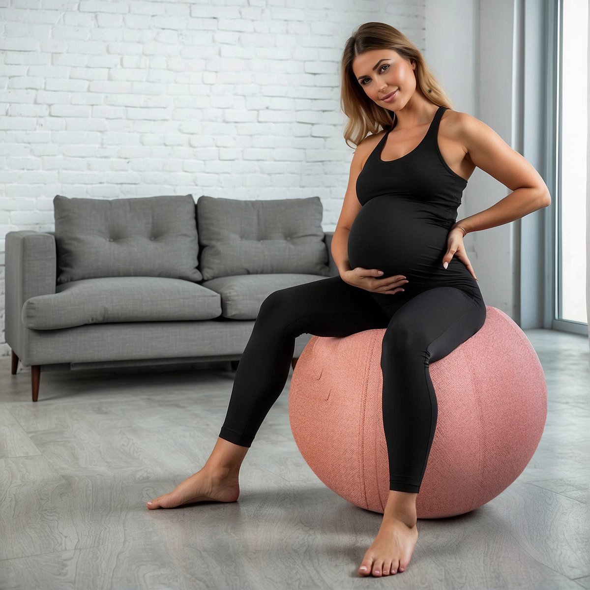 Birth Ball Originals – Zwangerschapsbal – Ergonomische Yoga Bal – Incl. Roze Wasbare Hoes – Incl. Pomp – 65 CM Hoog