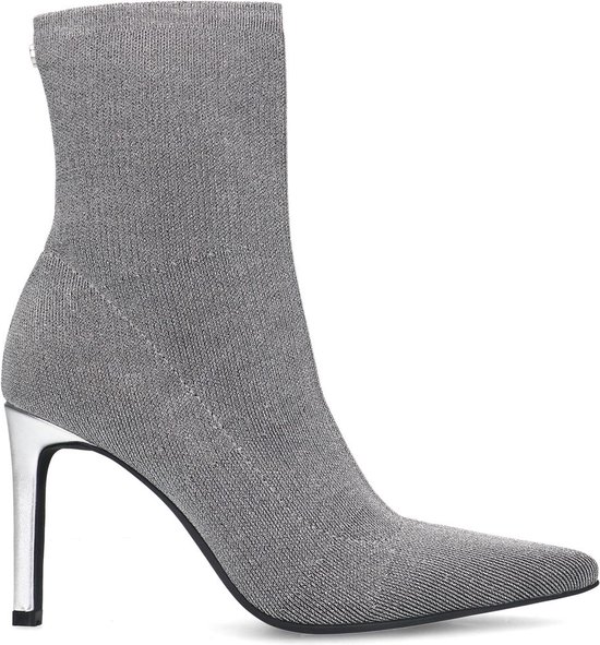 Sacha - Dames - Zilveren sock boots met naaldhak - Maat 42