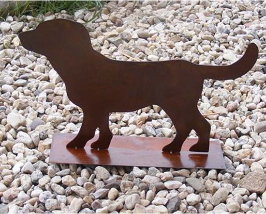 Rostikal - Décoration - Jardin - Chien - Lumpi - Figurine rouille - Métal - 32 cm de haut