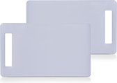 Zeller snijplank - 2x - wit - kunststof - rechthoekig - Snijplanken set