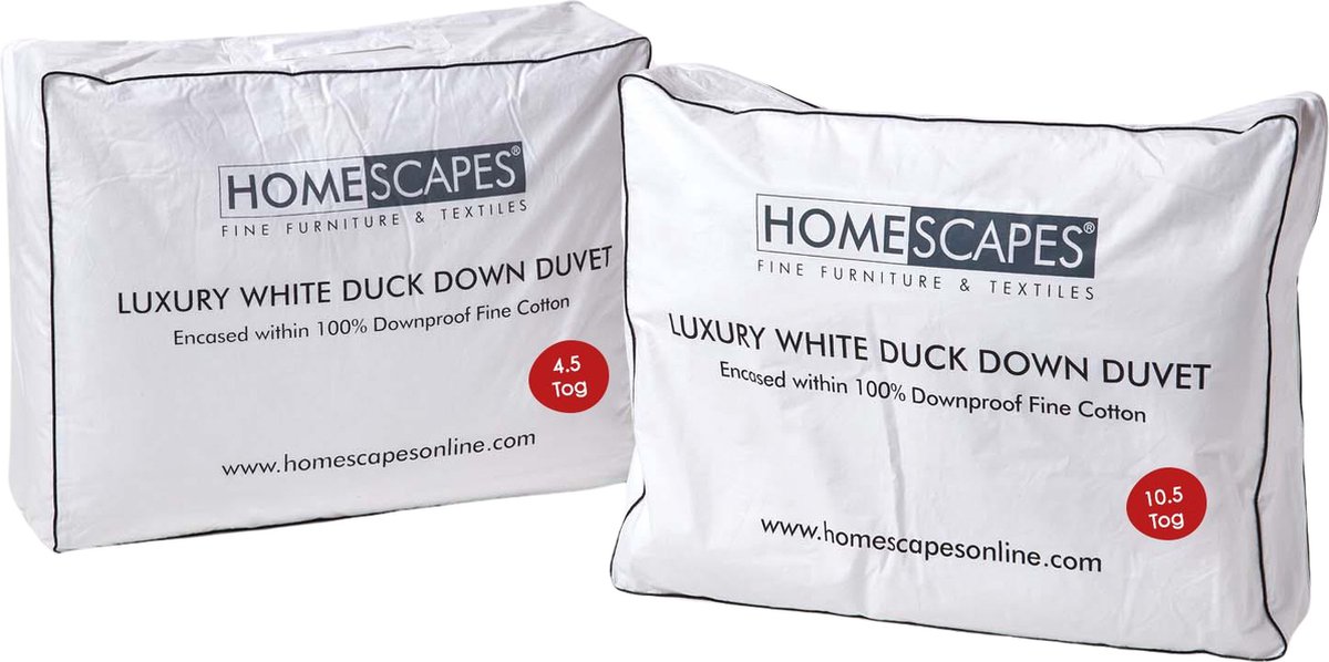 Homescapes Luxury Eendendons Dekbed 135/140x200 cm – Warmteklasse 3+2 – Extra Warm 4-Seizoenen Dekbed – Katoen 300TC – OEKO-TEX® & RDS