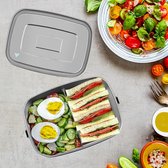 Roestvrijstalen Broodtrommel,1100ML Lunchbox met Compartimenten Lekvrij Bento Box Milieuvriendelijke Lunchbox voor School,Kantoor,Kinderen en Volwassenen