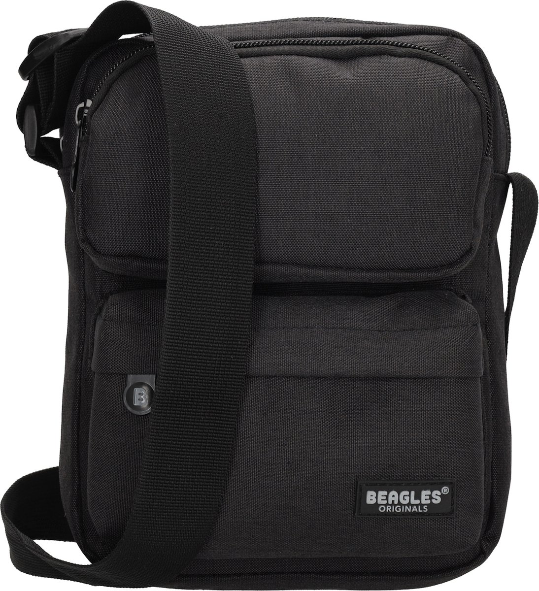 Beagles Originals Crossbody Schoudertas Kyoto - Compact Tasje - Handige Ritsvakken - Verstelbare Schouderband - Zwart