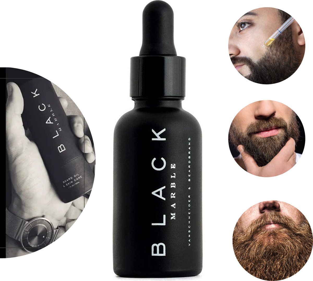 Black Marble baardolie 30ml - Voor baardgroei - Olie Baardverzorging - Beard oil - Baard Serum - Haarserum - Vitamine E