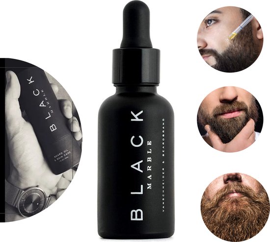 Black Marble baardolie 30ml - Voor baardgroei - Olie Baardverzorging - Beard oil - Baard Serum - Haarserum