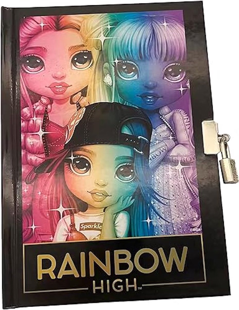 Rainbow High dagboek met slot en sleutel voor kinderen - dagboek om al je ideeën of geheimen op te schrijven, onmisbaar als dagboek, reisnotitieboekje, poëzie, creatief schrijven, vastleggen van ideeën, schetsen en tekeningen