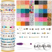 RICHLY® XXL Creative Kralen Set - Inclusief E-BOOK - Sieraden maken meisjes & dames - Kralendoos - Armbandjes - Polymeer Kralen