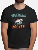 Weekend Hooker - T Shirt - Fishing - Gift - Cadeau - Angling - Fisherman - CatchOfTheDay - Vissen - Hengelsport - Visser - VangstVanDeDag - Vliegvissen