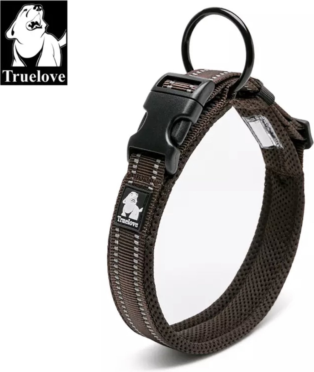 Truelove halsband - Halsband - Honden halsband - Halsband voor honden -Bruin XL 50-55 cm