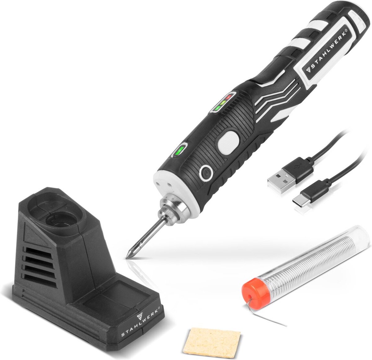 STAHLWERK accu-soldeerbout BLK-8 ST USB-soldeerapparaat | Soldeerstation | Soldeerpistool met 8 Watt vermogen en 480°C piektemperatuur voor solderen en desolderen – foto 5