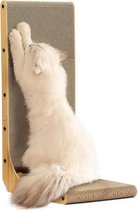Krabplank Voor Katten - 68 cm Hoog - L-vormig Krabkarton Voor Katten - Duurzaam Kattenkrabbord met Balspeelgoed - Kattenkrabmeubels van Hoogwaardig Karton Voor Muur en Hoek - Middelgroot
