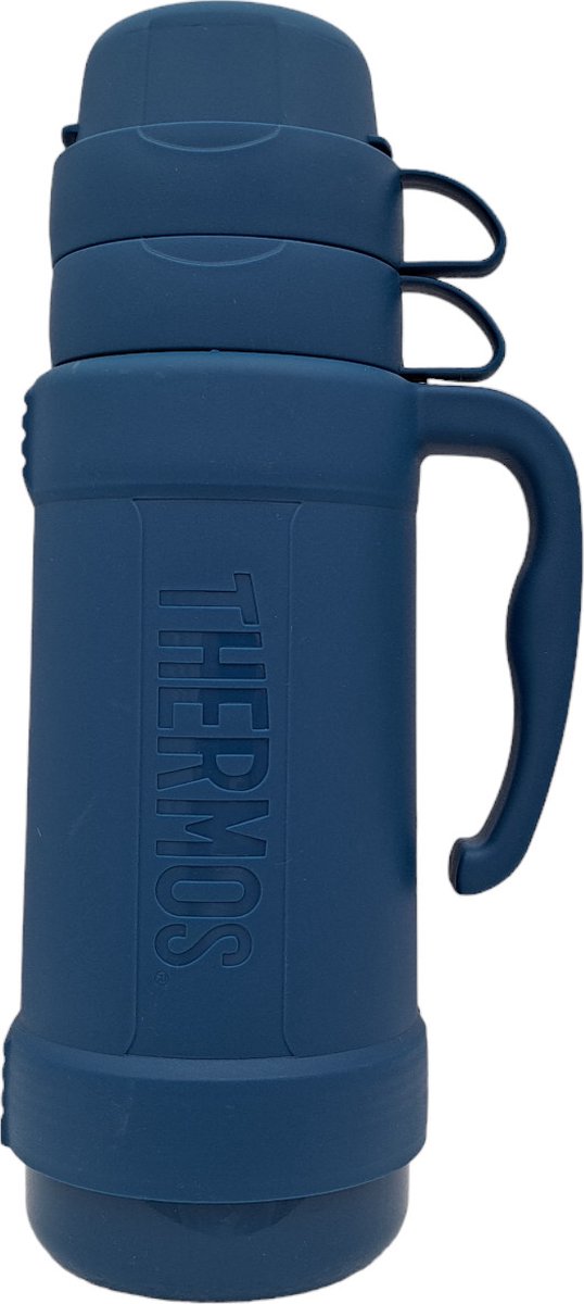 Thermos Eclipse Isoleerfles - Thermosfles - 1 liter - 2 drinkbekers - Blauw